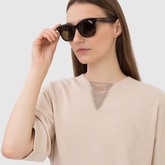 Brunello Cucinelli x Oliver Peoples  'Filu' Sunglasses Tortoise Retail $965 - Picture 3 of 7